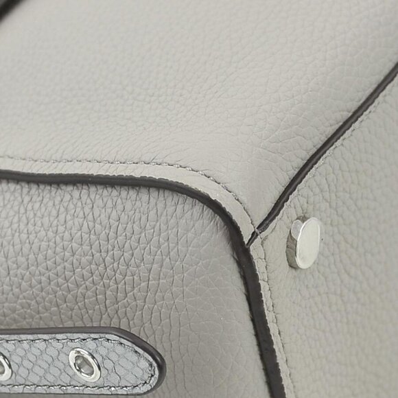 Auth Michael Kors Handbag Shoulder Bag Gray Leather/Silvertone - h30930a - Picture 7 of 15